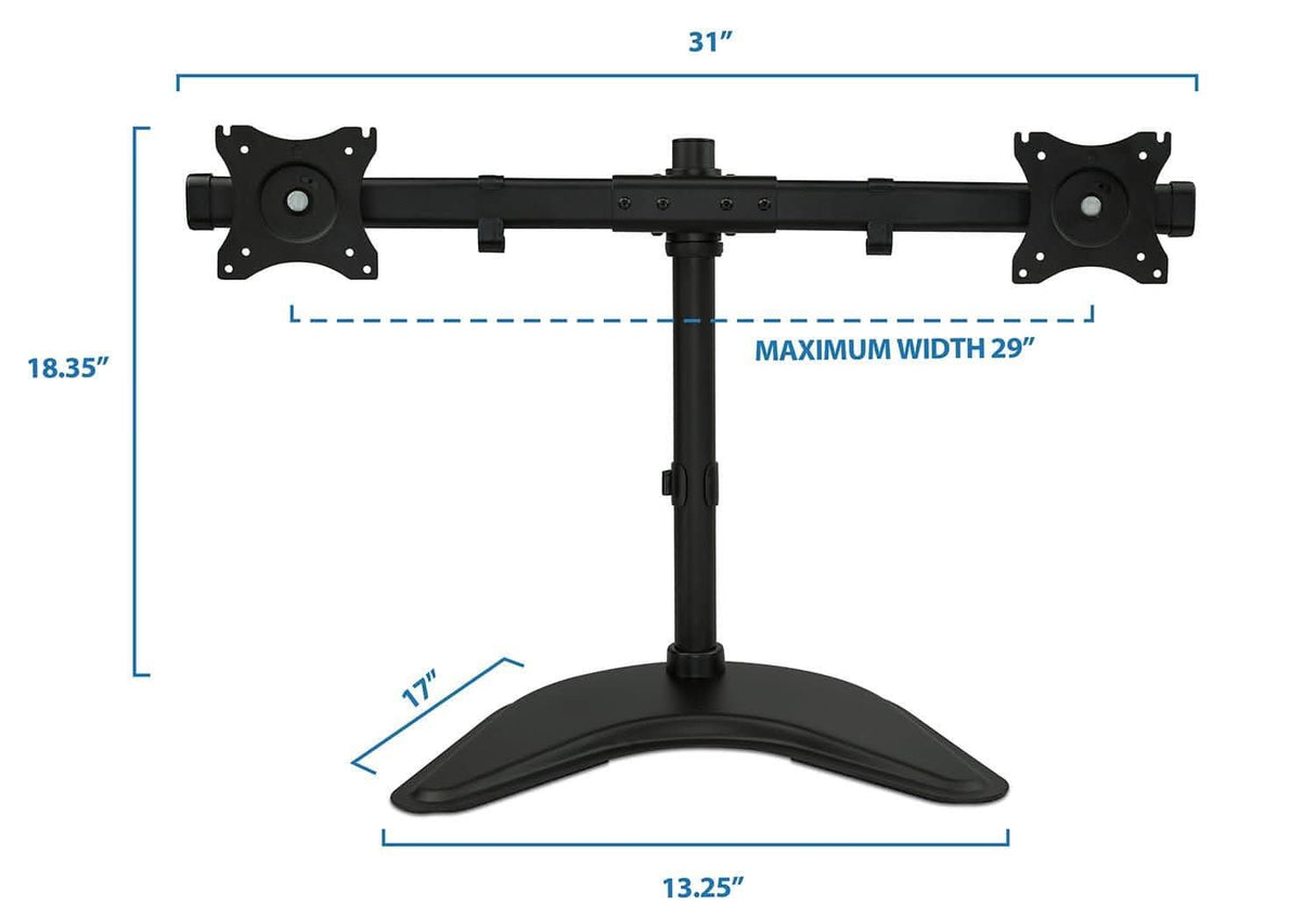 Freestanding Dual Monitor Desk Stand Monitor Stands - Freestanding Dual Monitor Desk Stand - Mount-It! - MI-1781