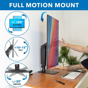 Monitor Stands - Freestanding Monitor Arm With Height Adjustment - Mount-It! - MI-2757 Monitor Stands - Freestanding Monitor Arm With Height Adjustment - Mount-It! - MI-2757