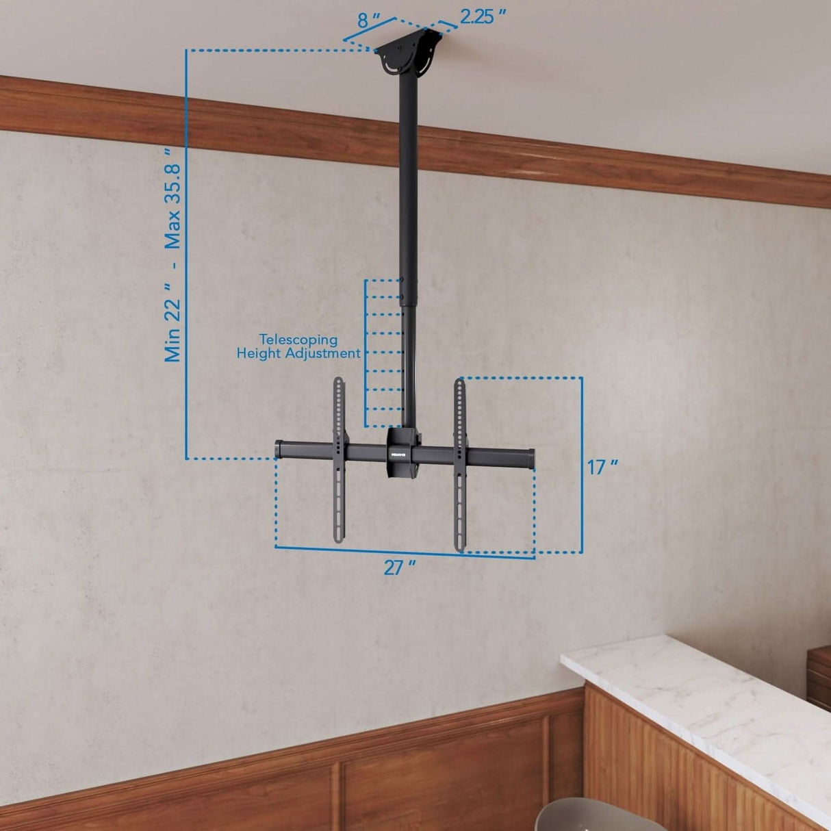 Full Motion Ceiling TV Mount TV Mount - Full Motion Ceiling TV Mount - Mount-It! -