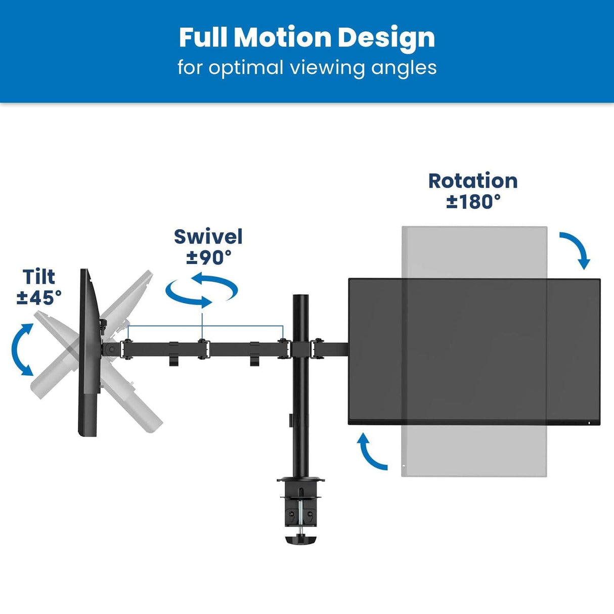 Full Motion Dual Monitor Desk Mount Monitor Mount - Full Motion Dual Monitor Desk Mount - Mount-It! -