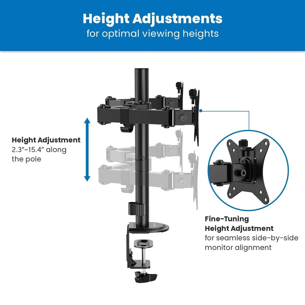 Full Motion Dual Monitor Desk Mount Monitor Mount - Full Motion Dual Monitor Desk Mount - Mount-It! -