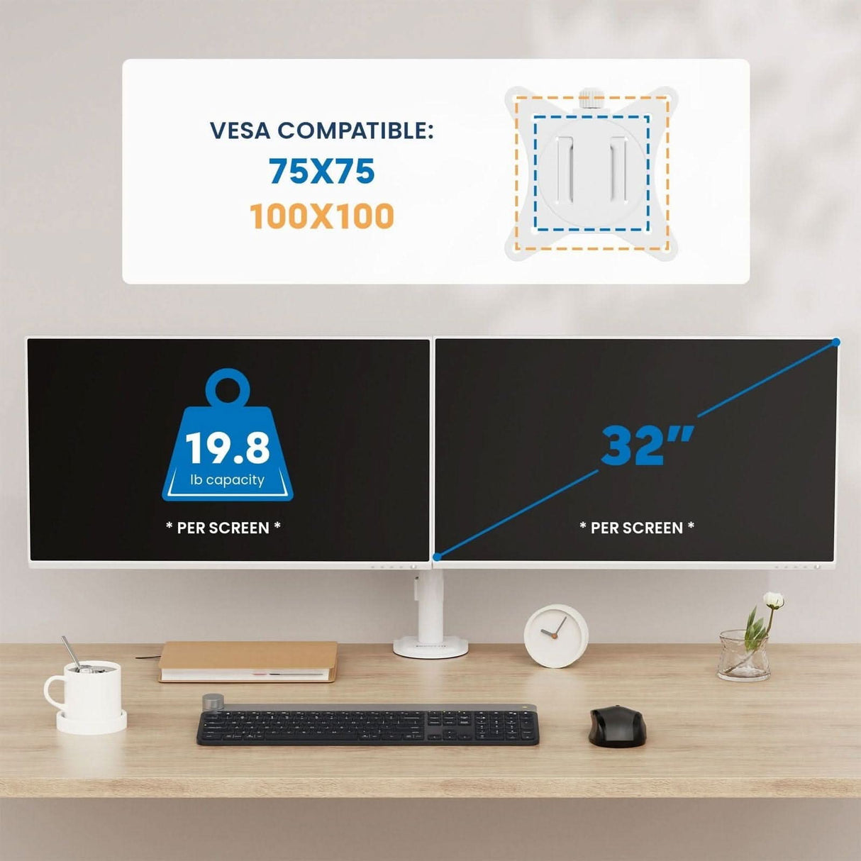Full Motion Dual Monitor Desk Mount Monitor Mount - Full Motion Dual Monitor Desk Mount - Mount-It! -