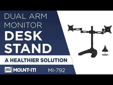 Full Motion Dual Monitor Desk Stand Monitor Stands - Full Motion Dual Monitor Desk Stand - Mount-It! - MI-792