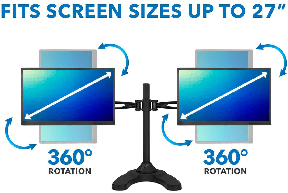 Full Motion Dual Monitor Desk Stand Monitor Stands - Full Motion Dual Monitor Desk Stand - Mount-It! - MI-792