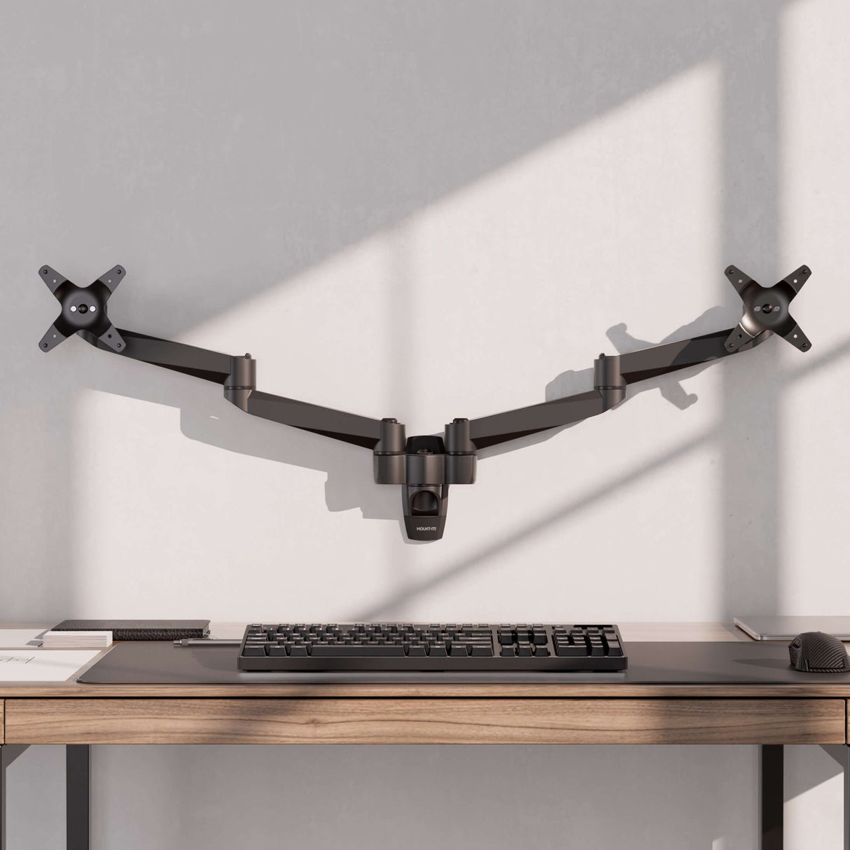 Full Motion Dual Monitor Wall Mount Monitor Mount - Full Motion Dual Monitor Wall Mount - Mount-It! -