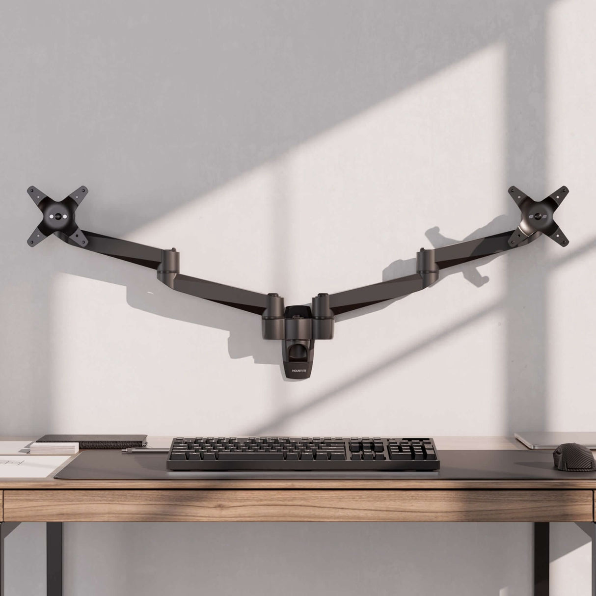 Full Motion Dual Monitor Wall Mount Monitor Mount - Full Motion Dual Monitor Wall Mount - Mount-It! -