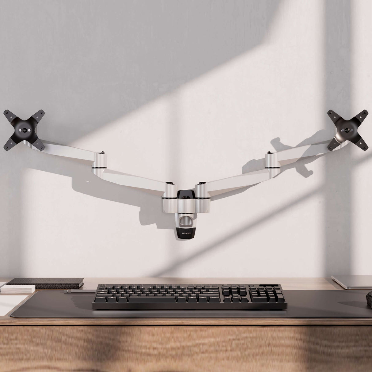 Full Motion Dual Monitor Wall Mount Monitor Mount - Full Motion Dual Monitor Wall Mount - Mount-It! -