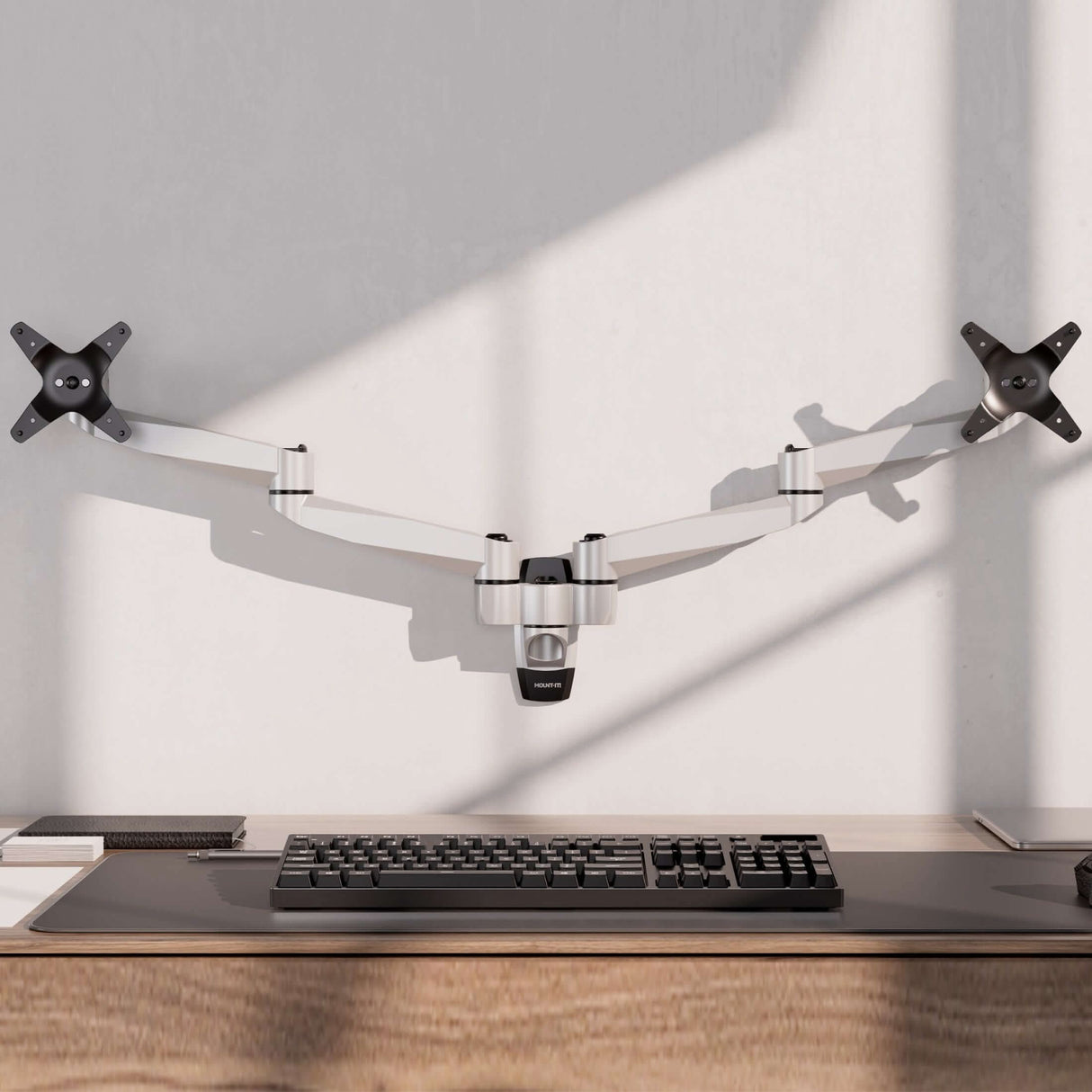 Full Motion Dual Monitor Wall Mount Monitor Mount - Full Motion Dual Monitor Wall Mount - Mount-It! -