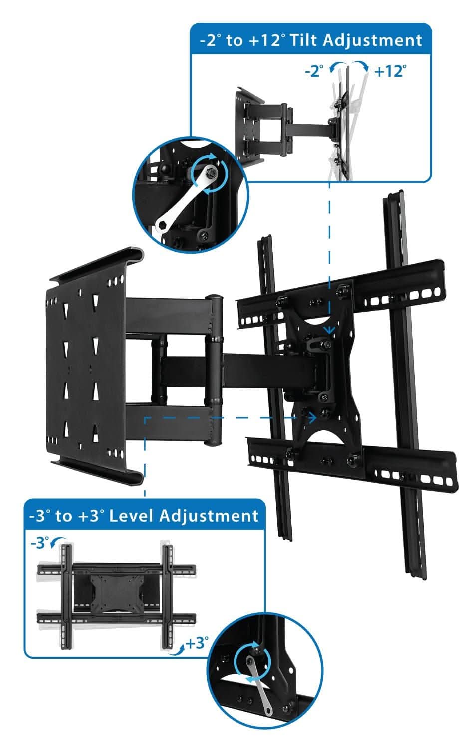 Full Motion Large TV Wall Mount with Extension TV Mount - Full Motion Large TV Wall Mount with Extension - Mount-It! - MI-385