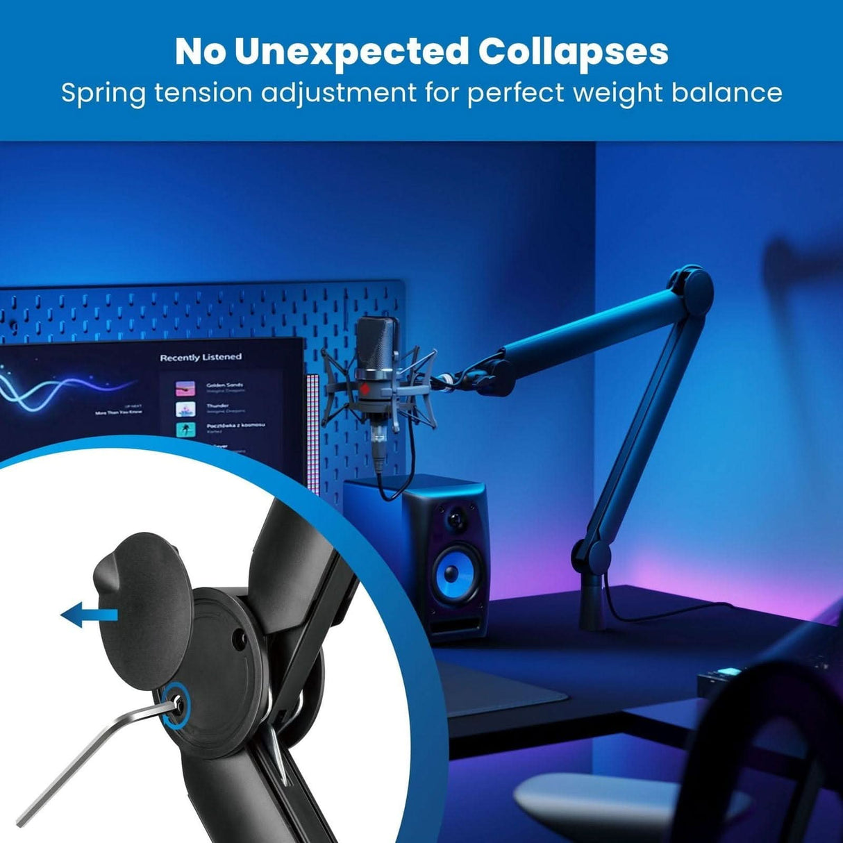 Full Motion Microphone Boom Arm Desk Accessories - Full Motion Microphone Boom Arm - Mount-It! - MI-7611