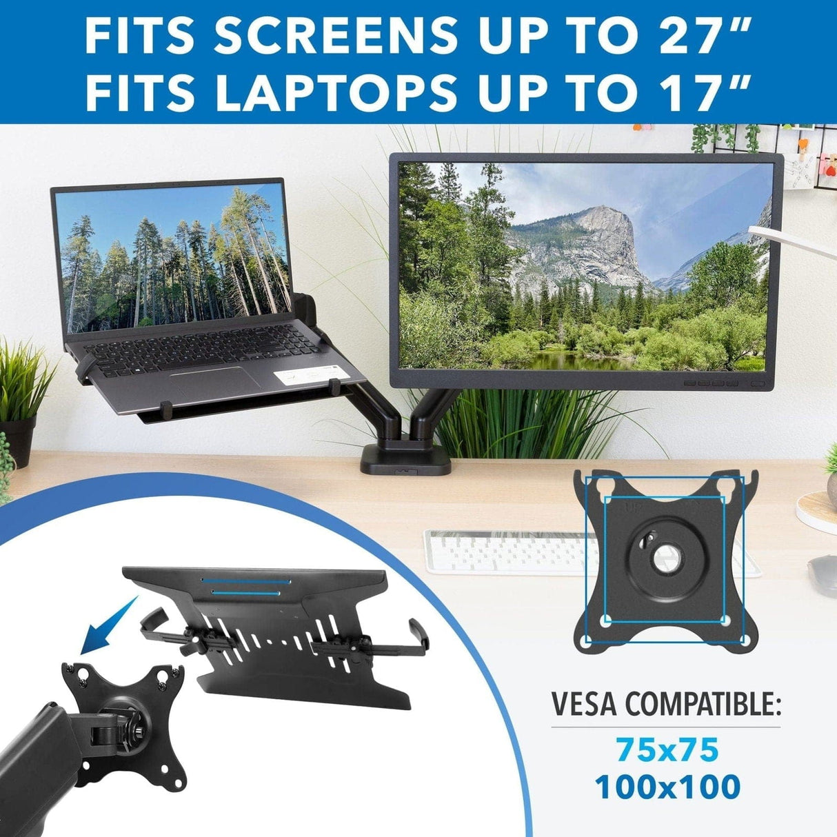 Full Motion Monitor and Laptop Mount Laptop Mount - Full Motion Monitor and Laptop Mount - Mount-It! - MI-6352LTMN