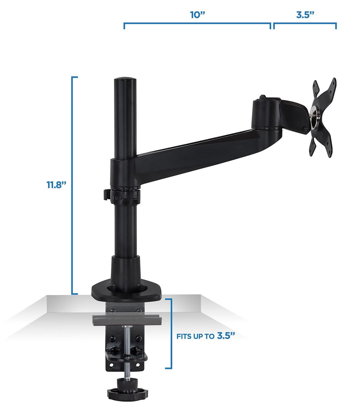 Full Motion Monitor Desk Mount Monitor Mount - Full Motion Monitor Desk Mount - Mount-It! - MI-32116_BLK