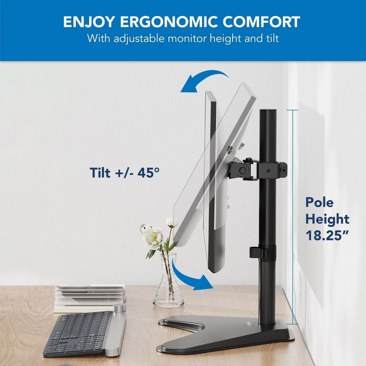 Full Motion Monitor Stand Monitor Stands - Full Motion Monitor Stand - Mount-It! - MI-1757