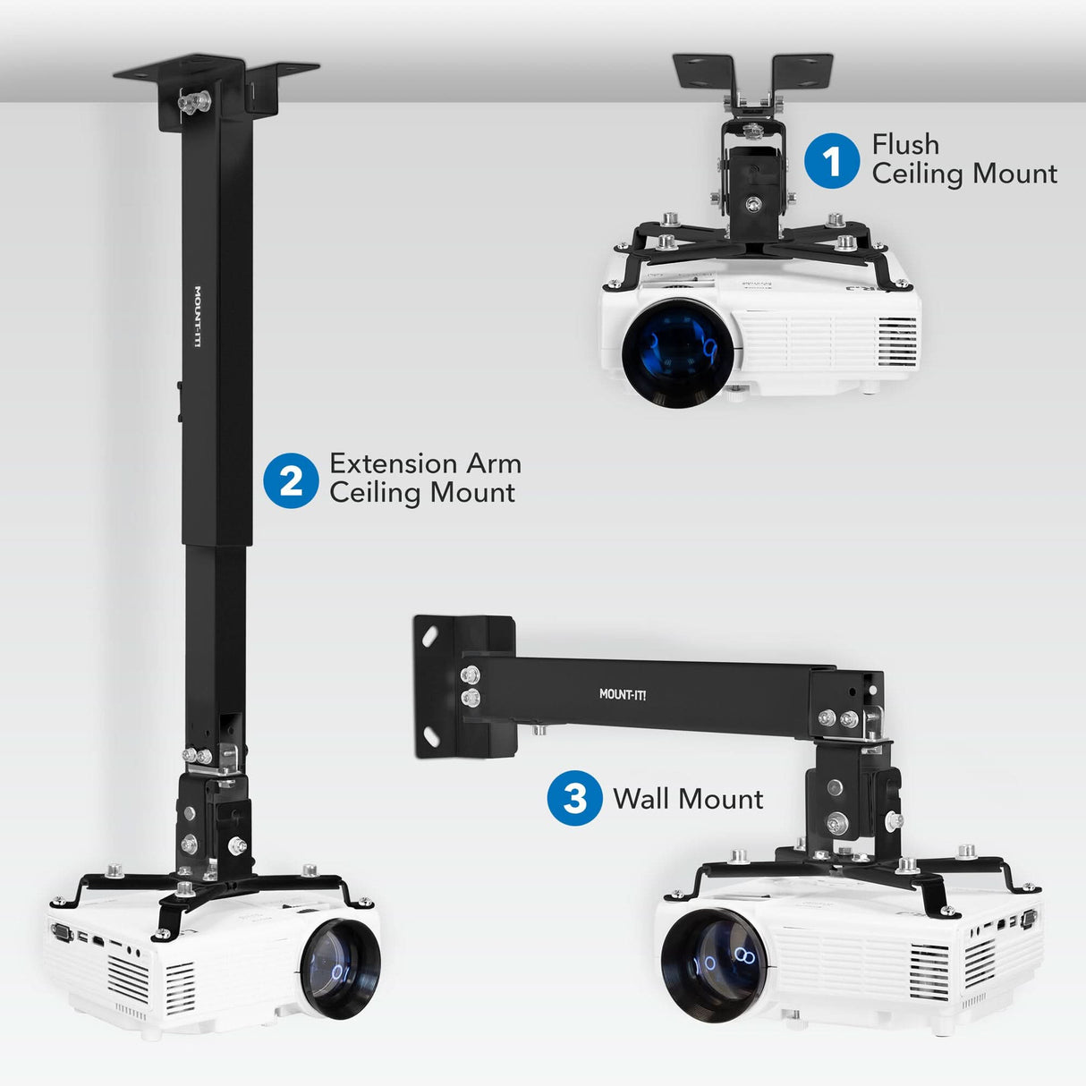 Full Motion Projector Wall & Ceiling Mount Projector Mount - Full Motion Projector Wall & Ceiling Mount - Mount-It! -