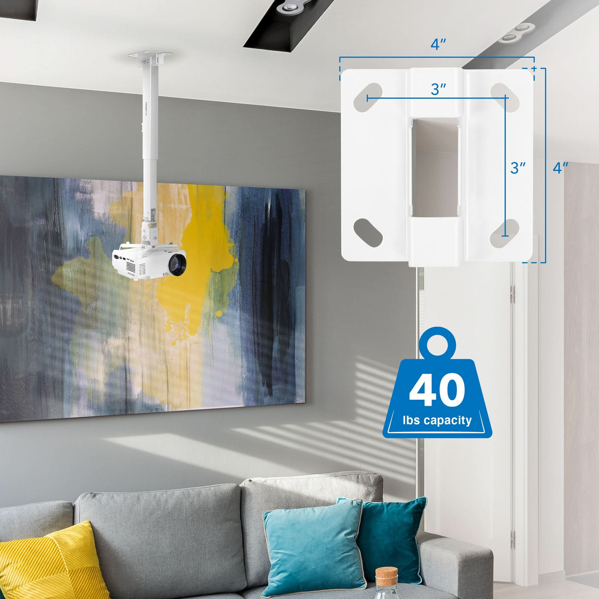 Full Motion Projector Wall & Ceiling Mount Projector Mount - Full Motion Projector Wall & Ceiling Mount - Mount-It! -