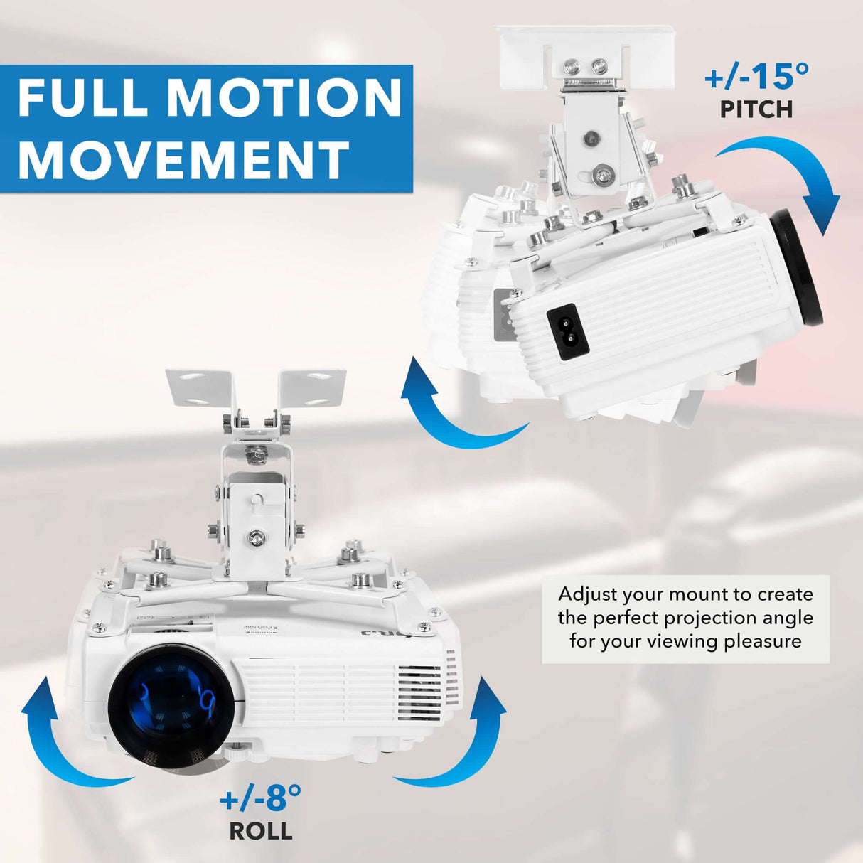 Full Motion Projector Wall & Ceiling Mount Projector Mount - Full Motion Projector Wall & Ceiling Mount - Mount-It! -