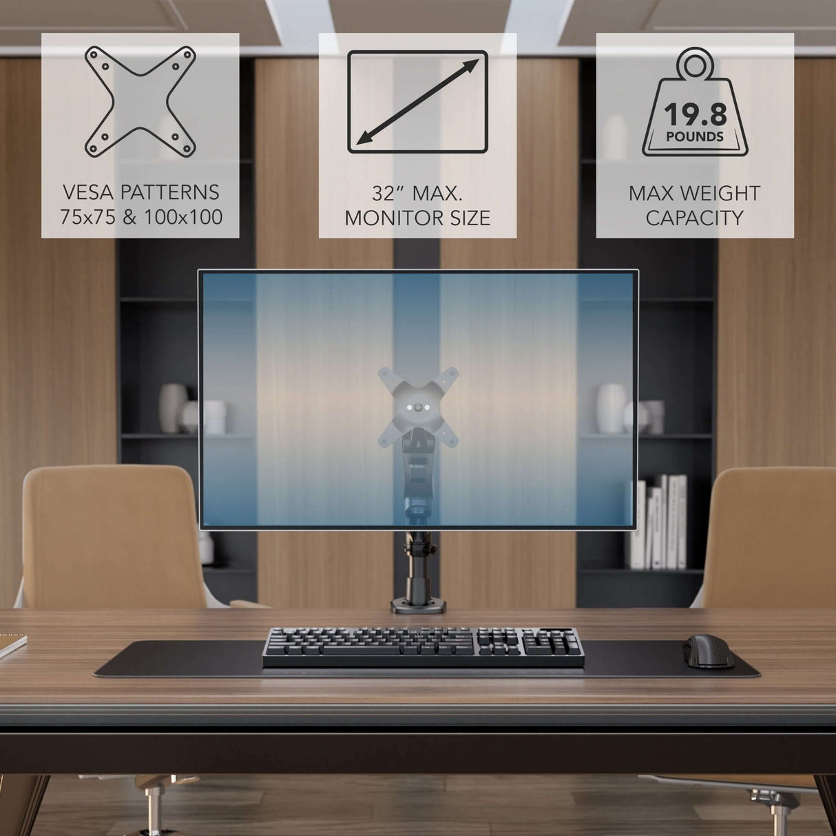 Full Motion Single Monitor Desk Mount with Gas Spring Arm Monitor Mount - Full Motion Single Monitor Desk Mount with Gas Spring Arm - Mount-It! -