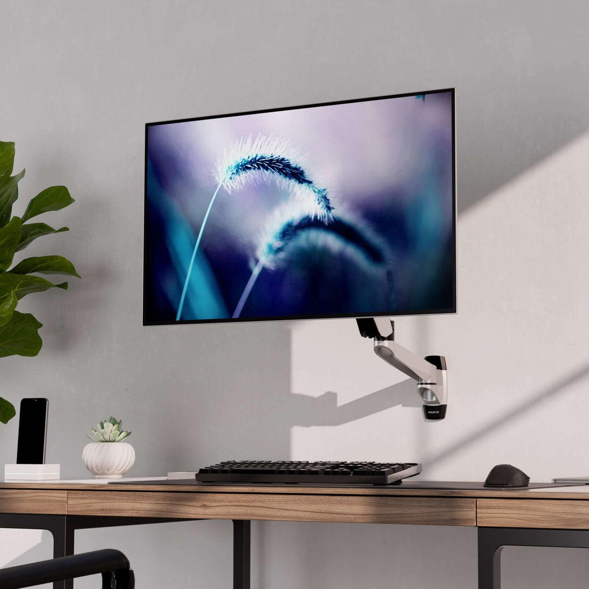 Full Motion Single Monitor Wall Mount with Gas Spring Arm Monitor Mount - Full Motion Single Monitor Wall Mount with Gas Spring Arm - Mount-It! -