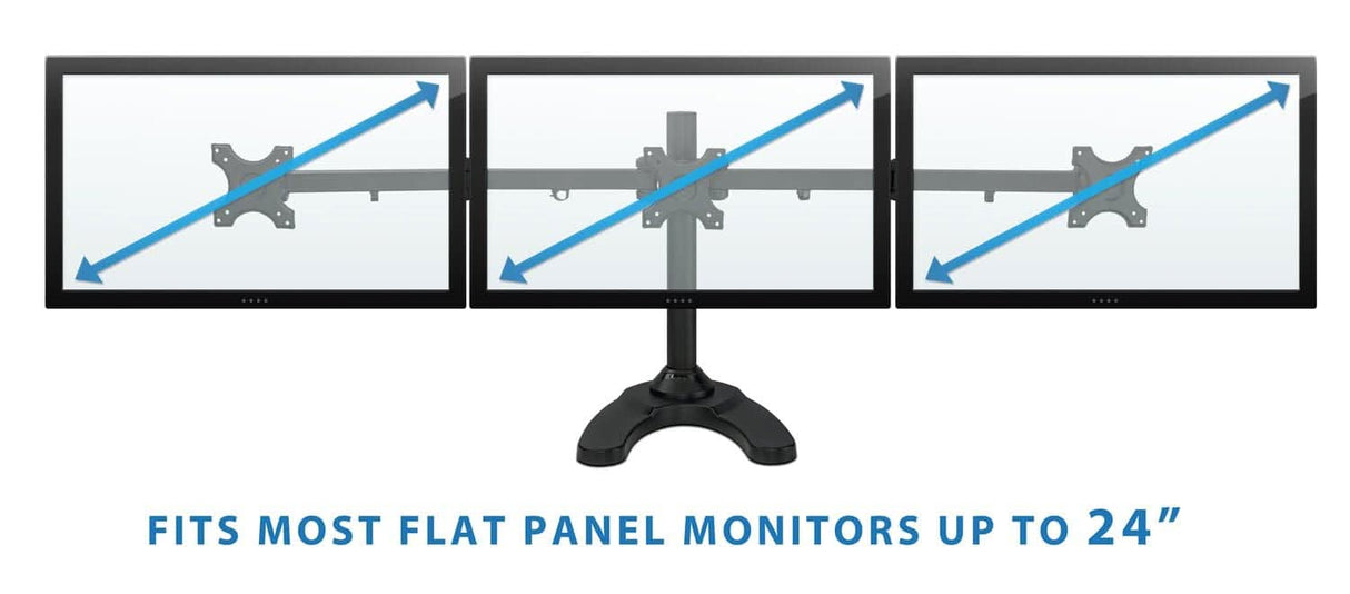 Full Motion Triple Monitor Desk Stand Monitor Stands - Full Motion Triple Monitor Desk Stand - Mount-It! - MI-789