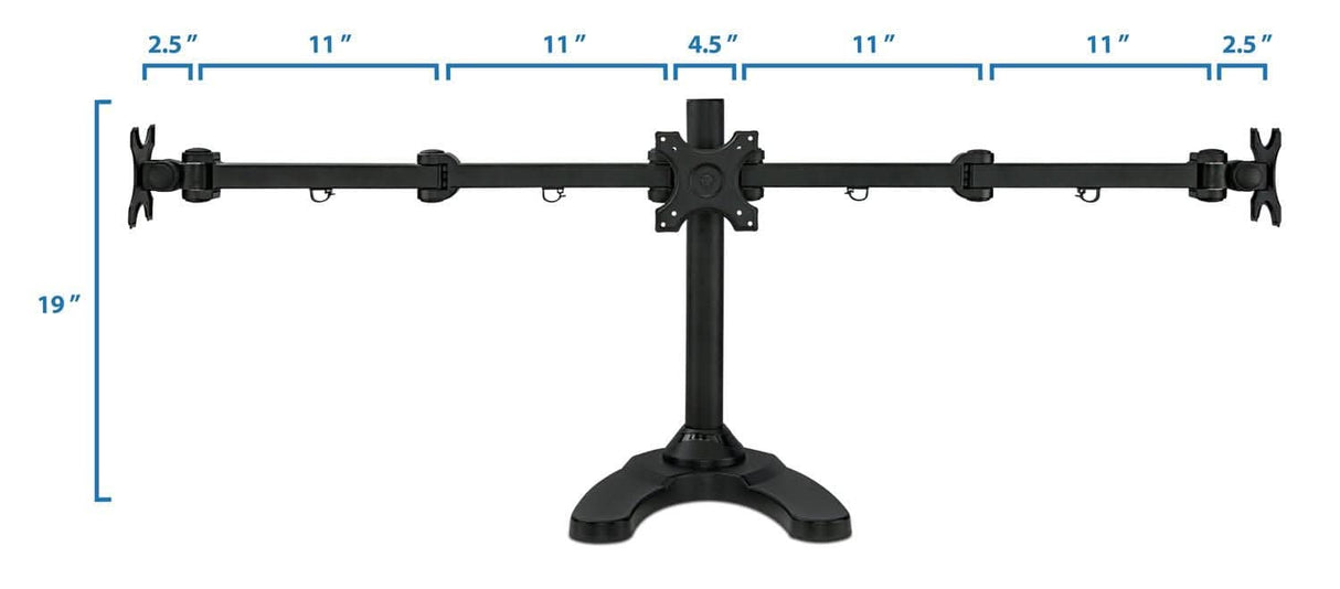 Full Motion Triple Monitor Desk Stand Monitor Stands - Full Motion Triple Monitor Desk Stand - Mount-It! - MI-789