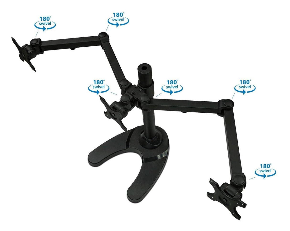 Full Motion Triple Monitor Desk Stand Monitor Stands - Full Motion Triple Monitor Desk Stand - Mount-It! - MI-789