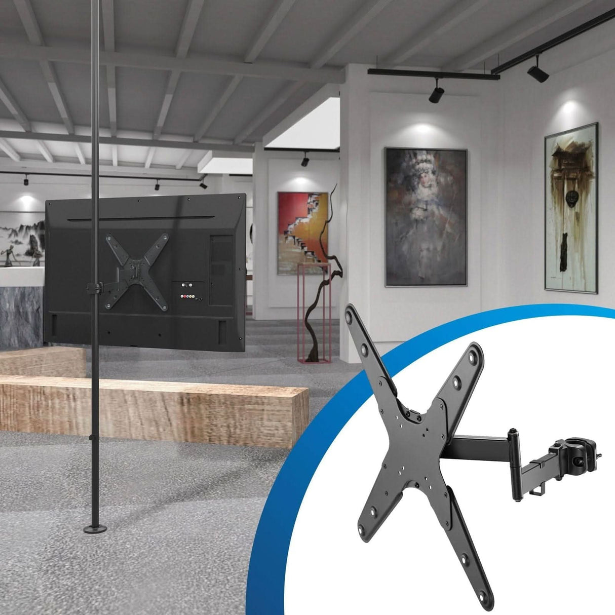 Full Motion TV Pole Mount TV Mount - Full Motion TV Pole Mount - Mount-It! - MI-391XL