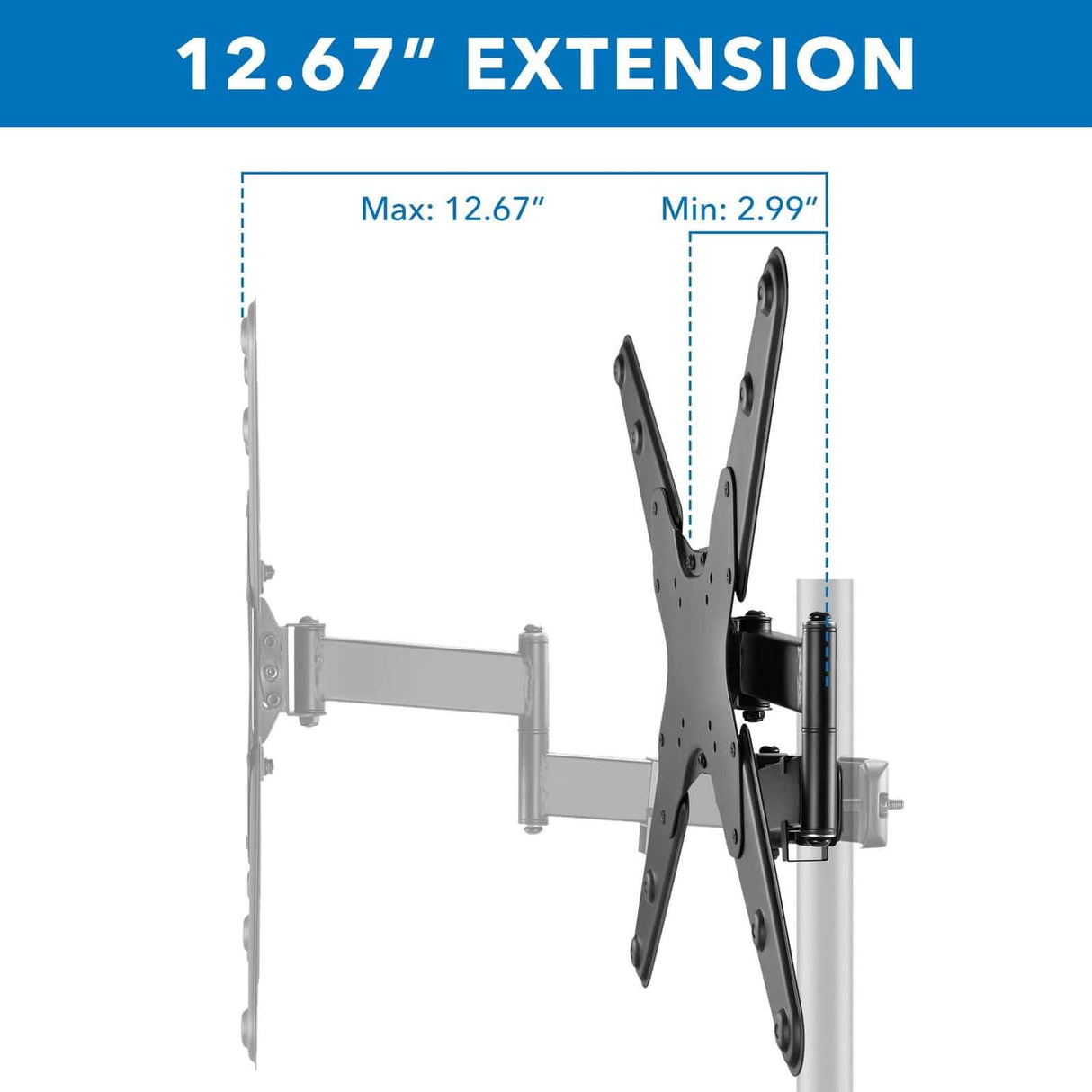 Full Motion TV Pole Mount TV Mount - Full Motion TV Pole Mount - Mount-It! - MI-391XL