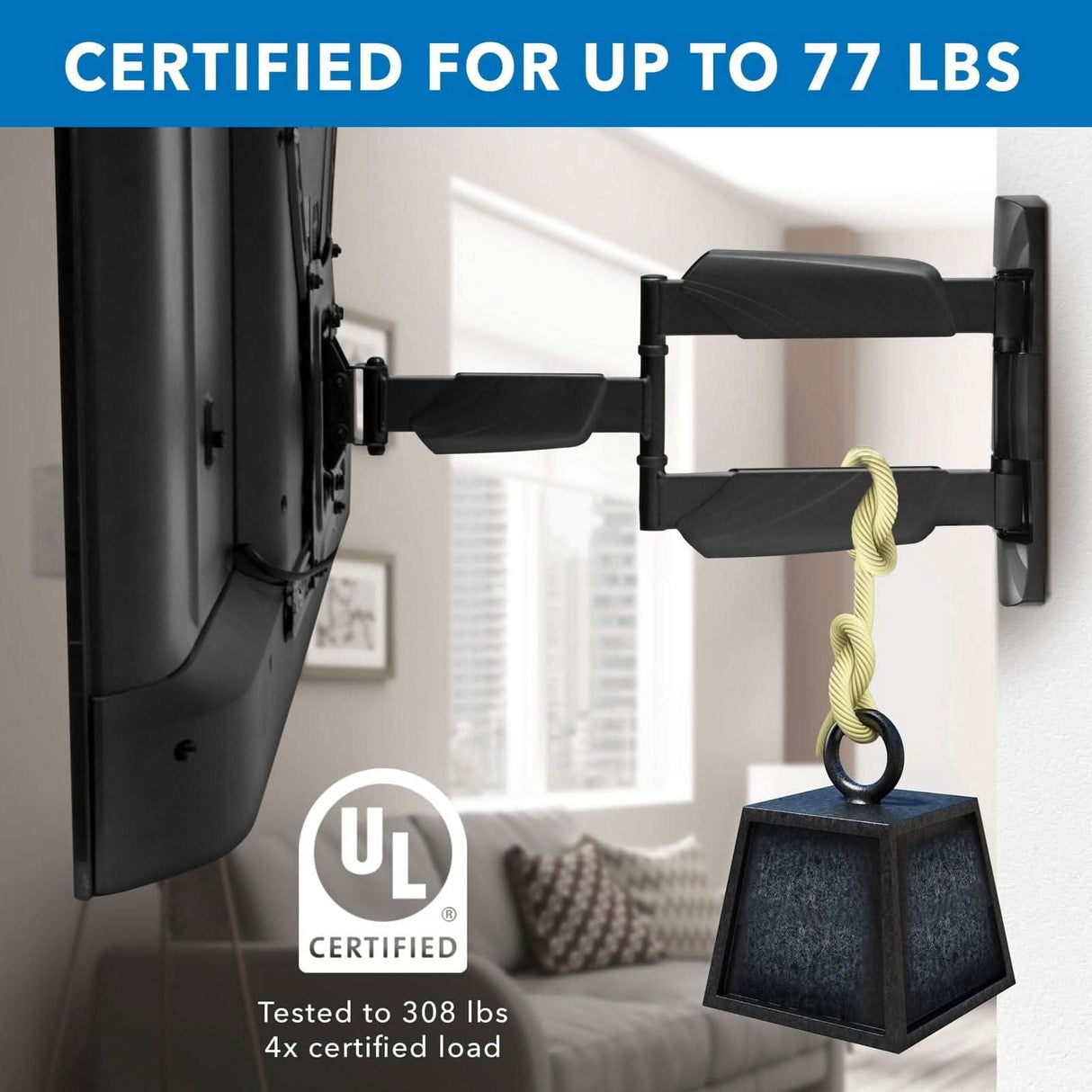 Full Motion TV Wall Mount TV Mount - Full Motion TV Wall Mount - Mount-It! - MI-14002