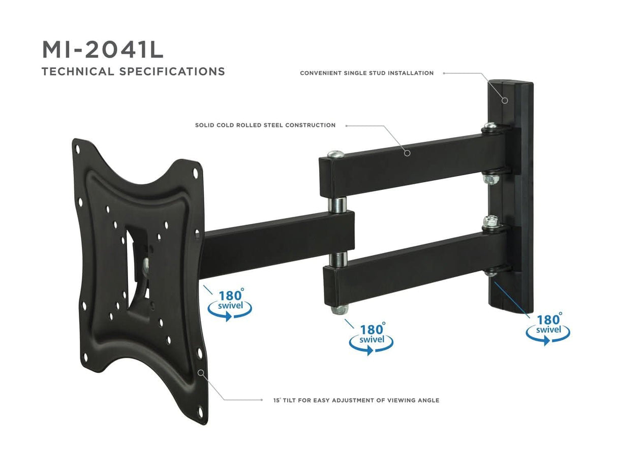 Full Motion TV Wall Mount TV Mount - Full Motion TV Wall Mount - Mount-It! - MI-2041L