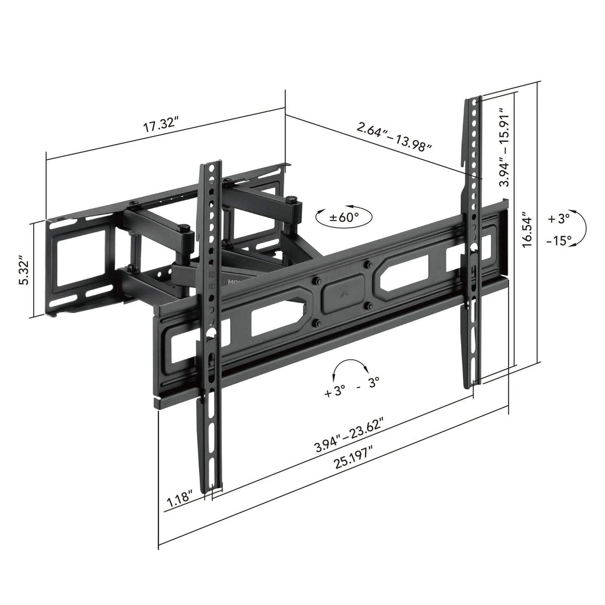 Full Motion TV Wall Mount TV Mount - Full Motion TV Wall Mount - Mount-It! - MI-4112