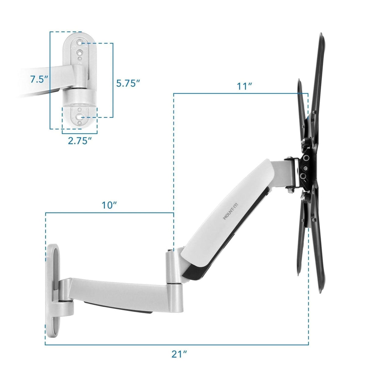 Full Motion TV Wall Mount w/ Gas Spring Arm TV Mount - Full Motion TV Wall Mount w/ Gas Spring Arm - Mount-It! - MI-442