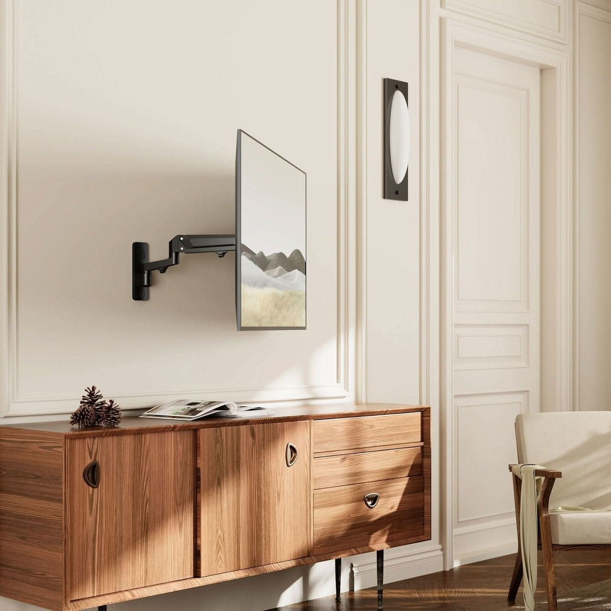 Full Motion TV Wall Mount with Gas Spring Arm TV Mount - Full Motion TV Wall Mount with Gas Spring Arm - Mount-It! - MI-444BLK