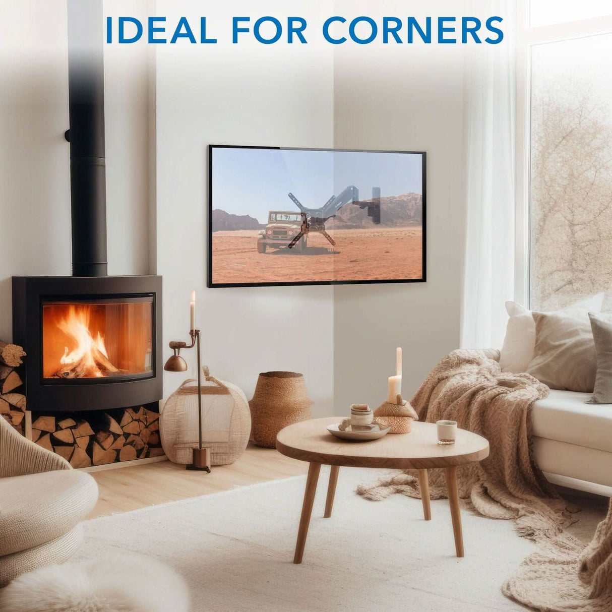 Full Motion TV Wall Mount with Gas Spring Arm TV Mount - Full Motion TV Wall Mount with Gas Spring Arm - Mount-It! - MI-444BLK