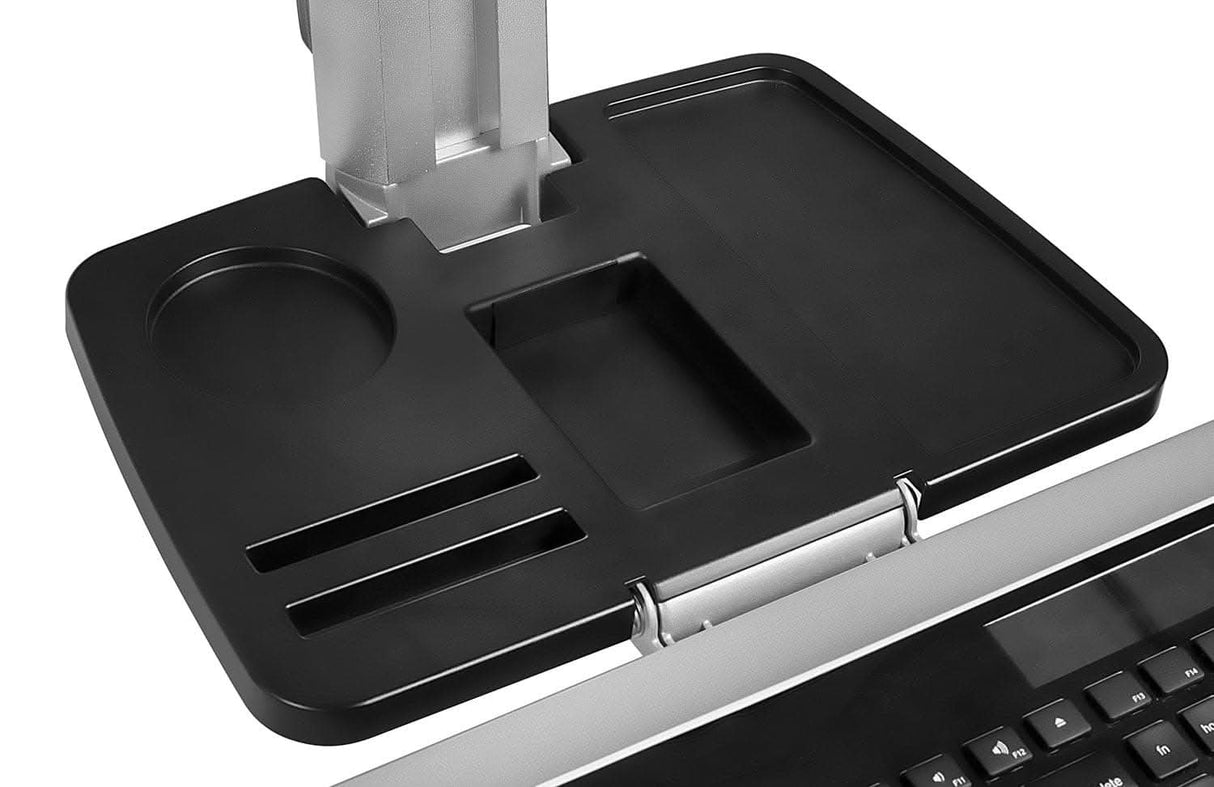 Dual Monitor Stand Up Workstation Grey Desk Converters - Dual Monitor Stand Up Workstation - Mount-It! - MI-7904