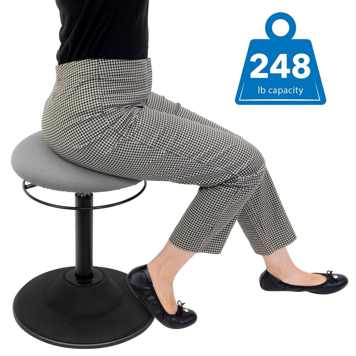 Height Adjustable Standing Desk Stool Grey Desk Accessories - Height Adjustable Standing Desk Stool - Mount-It! - MI-932