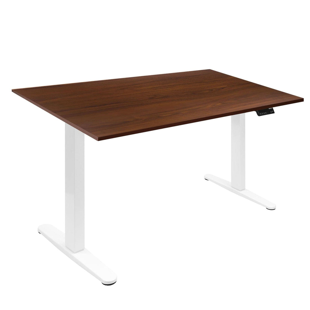 Dual Motor Electric Standing Desk with 55" Tabletop - White Base Hazelnut Standing Desk - Dual Motor Electric Standing Desk with 55" Tabletop - White Base - Mount-It! - MI-18112