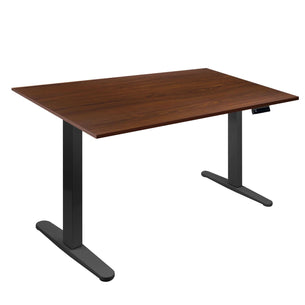 Hazelnut Standing Desk - Electric Standing Desk with 55" Tabletop - Black Base - Mount-It! - MI-18065 Hazelnut Standing Desk - Electric Standing Desk with 55" Tabletop - Black Base - Mount-It! - MI-18065