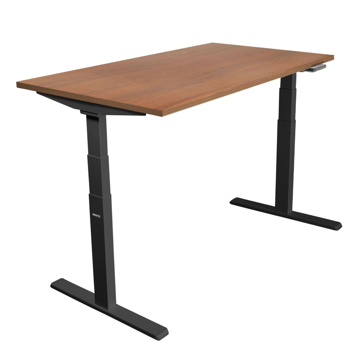 Ultimate Dual Motor Electric Standing Desk with 55" Tabletop Hazelnut Standing Desk - Ultimate Dual Motor Electric Standing Desk with 55" Tabletop - Black Base - Mount-It! - MI-18106