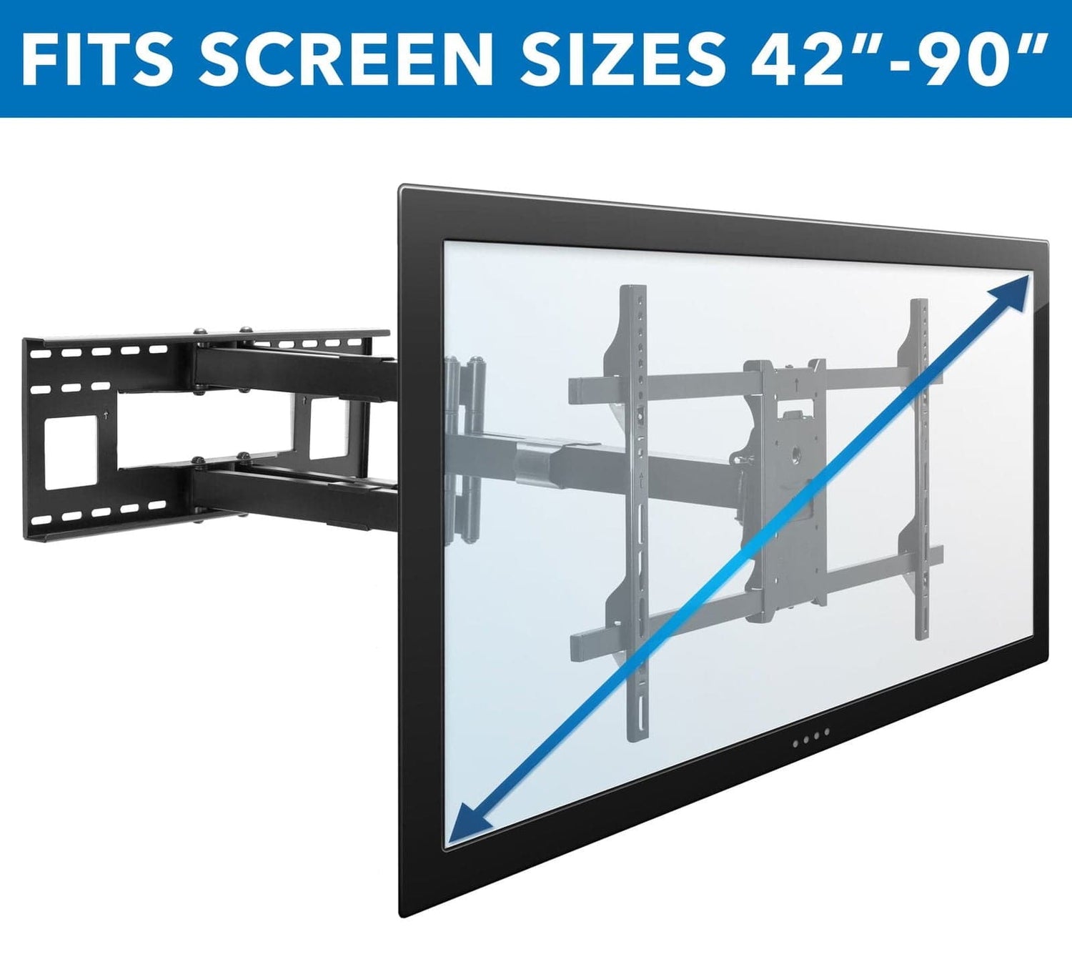 TV Mount - Heavy Duty Dual Arm TV Wall Mount with Extra Long Extension - Mount-It! - MI-392