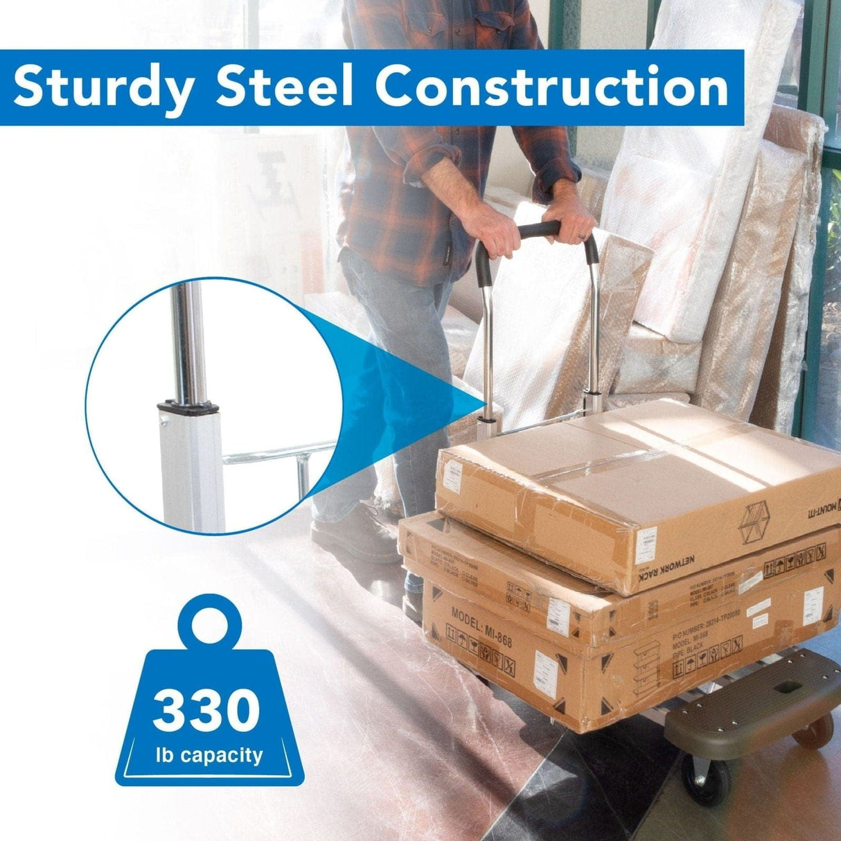 Heavy Duty Folding Platform Cart with Expandable Base Hand Truck - Heavy Duty Folding Platform Cart with Expandable Base - Mount-It! - MI-950