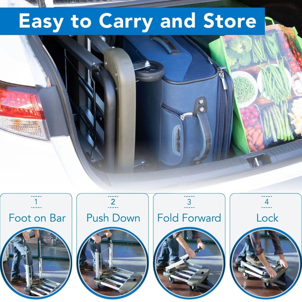 Heavy Duty Folding Platform Cart with Expandable Base Hand Truck - Heavy Duty Folding Platform Cart with Expandable Base - Mount-It! - MI-950