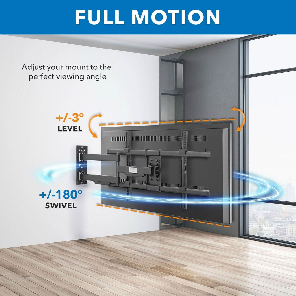 Heavy Duty Full Motion TV Wall Mount TV Mount - Heavy Duty Full Motion TV Wall Mount - Mount-It! - MI-14003