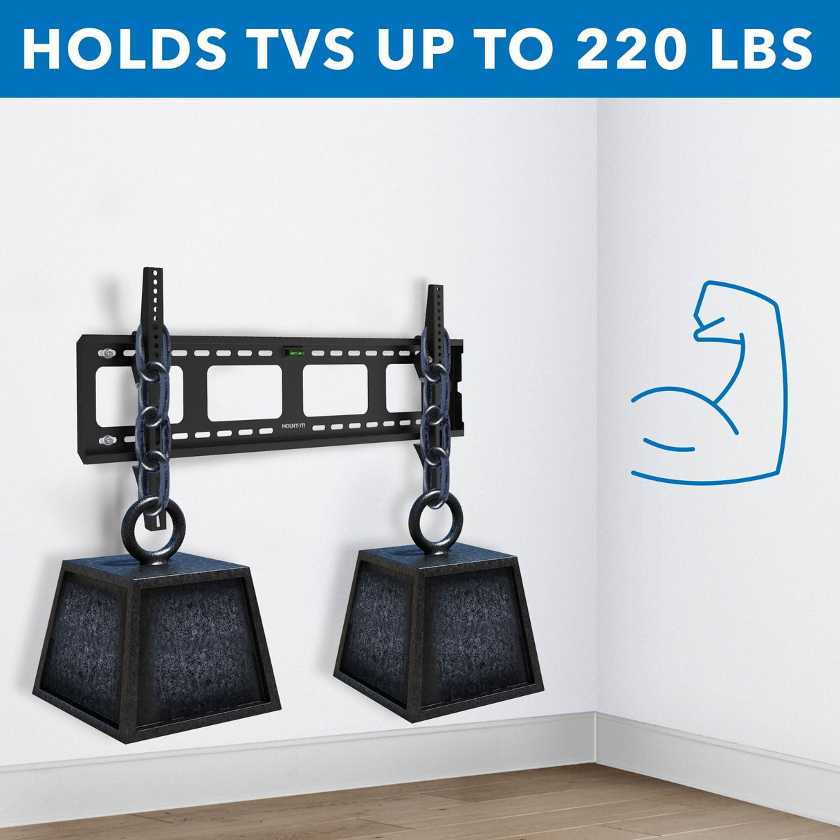 Heavy-Duty Tilt TV Wall Mount with Slim Profile TV Mount - Heavy-Duty Tilt TV Wall Mount - Mount-It! - MI-318L