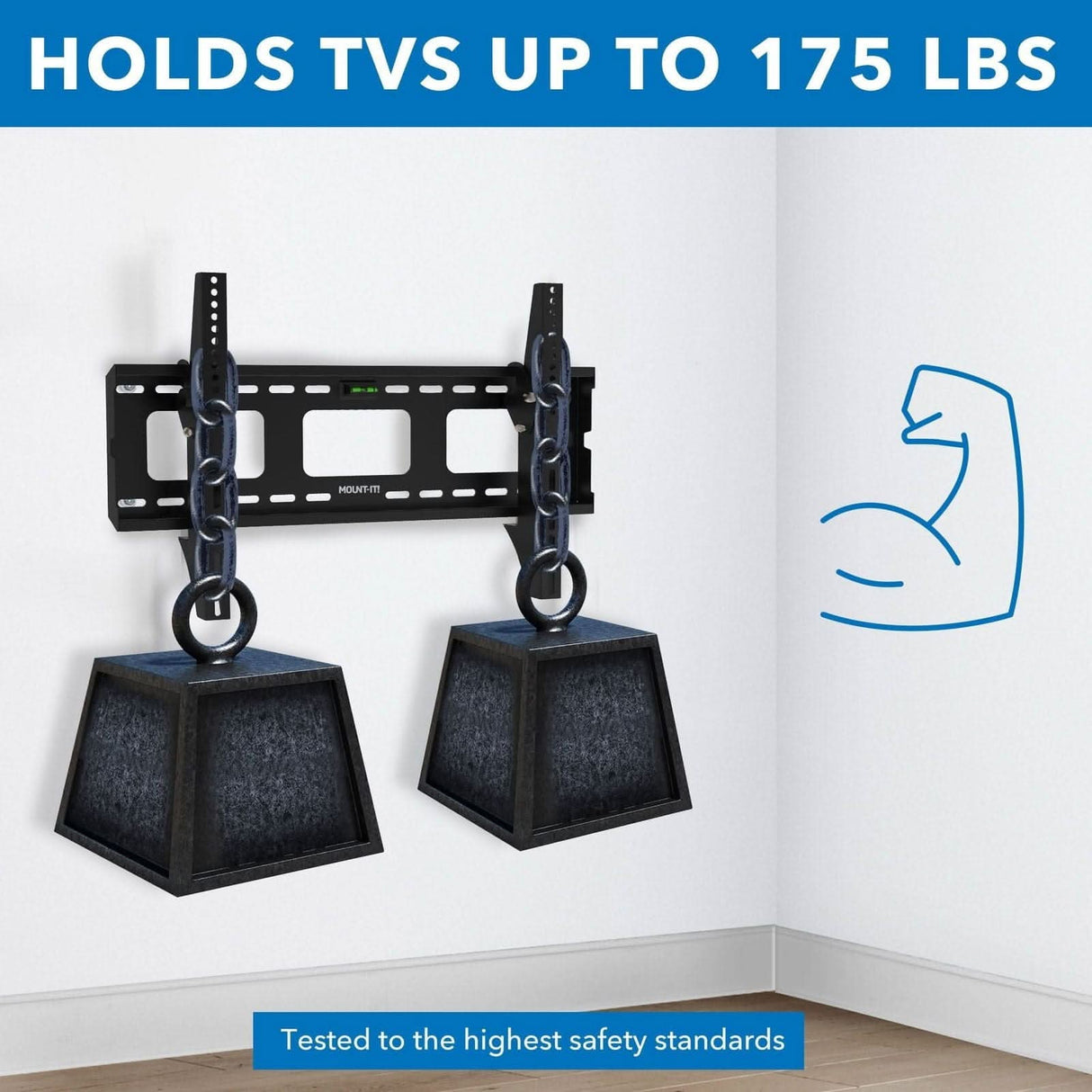 Heavy-Duty Tilt TV Wall Mount with Low Profile TV Mount - Heavy-Duty Tilt TV Wall Mount with Low Profile - Mount-It! - MI-318B