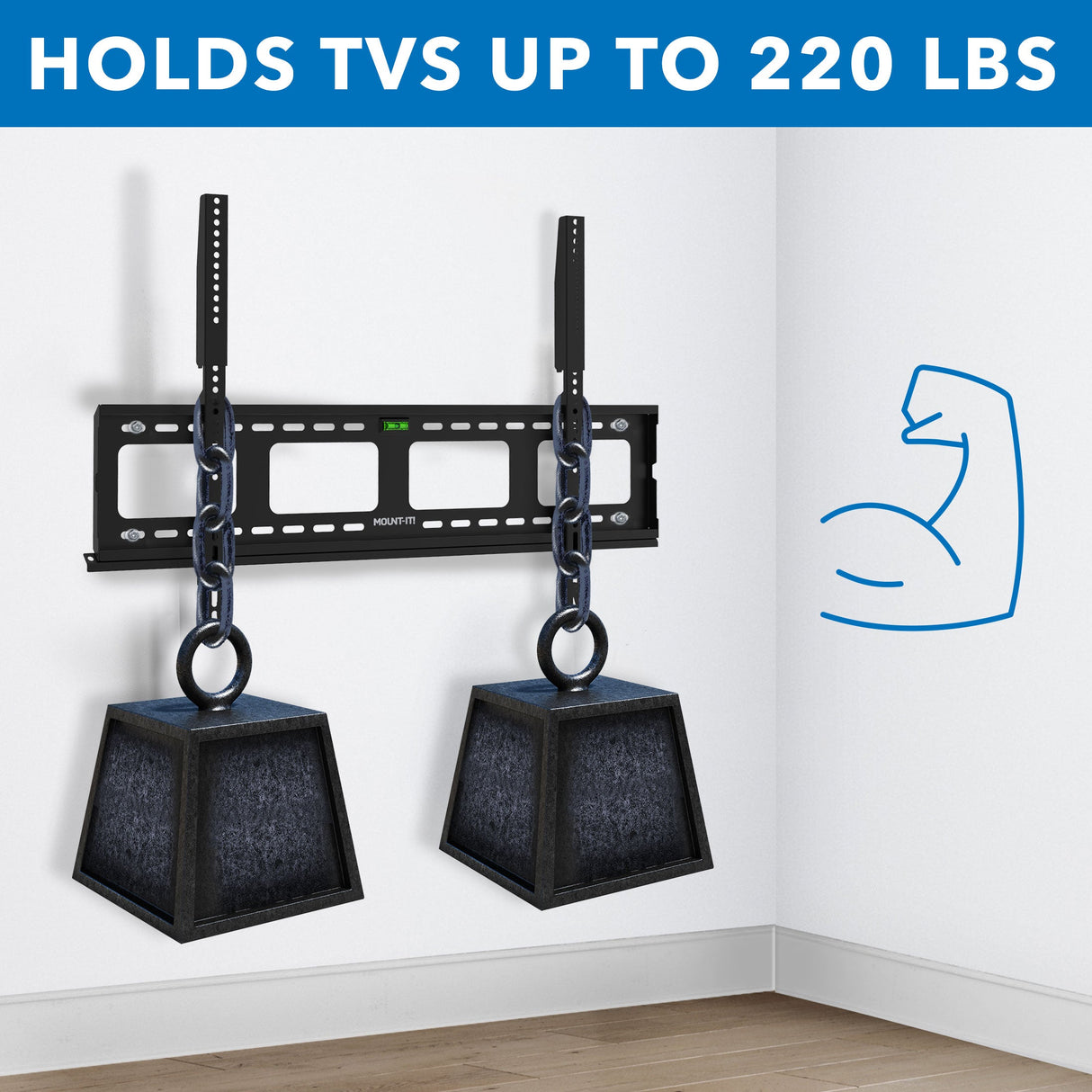 Heavy-Duty Ultra Low Profile TV Wall Mount with Locking Feature TV Mount - Heavy-Duty Ultra Low Profile TV Wall Mount with Locking Feature - Mount-It! - MI-305L