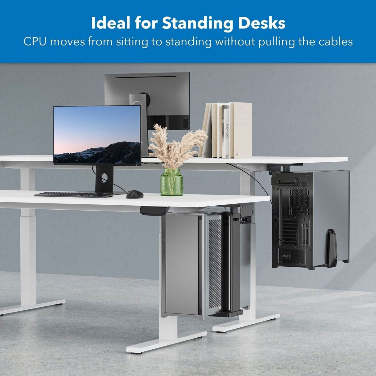 Heavy-Duty Under Desk / Wall CPU Mount CPU Holder - Heavy-Duty Under Desk / Wall CPU Mount - Mount-It! - MI-7171