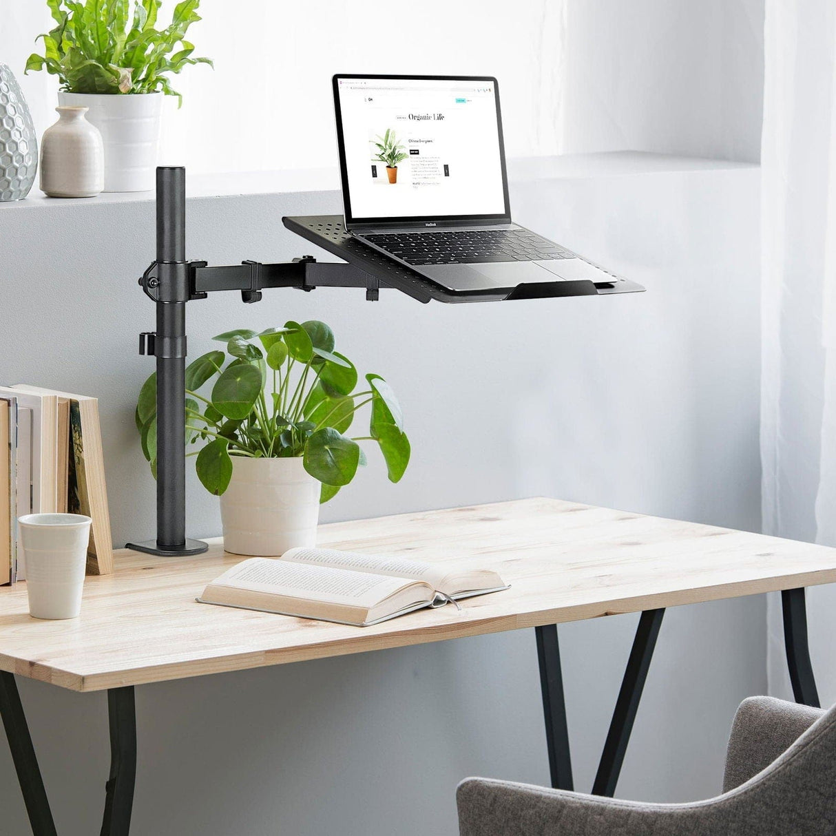 Height-Adjustable Laptop Desk Mount Laptop Mount - Height-Adjustable Laptop Desk Mount - Mount-It! - MI-4352LT