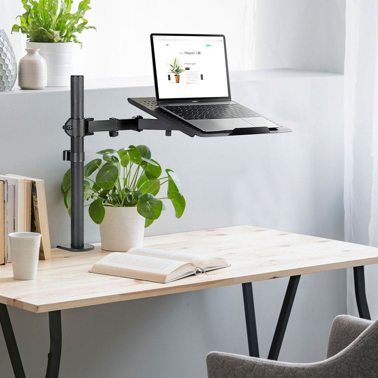 Height-Adjustable Laptop Desk Mount Laptop Mount - Height-Adjustable Laptop Desk Mount - Mount-It! - MI-4352LT