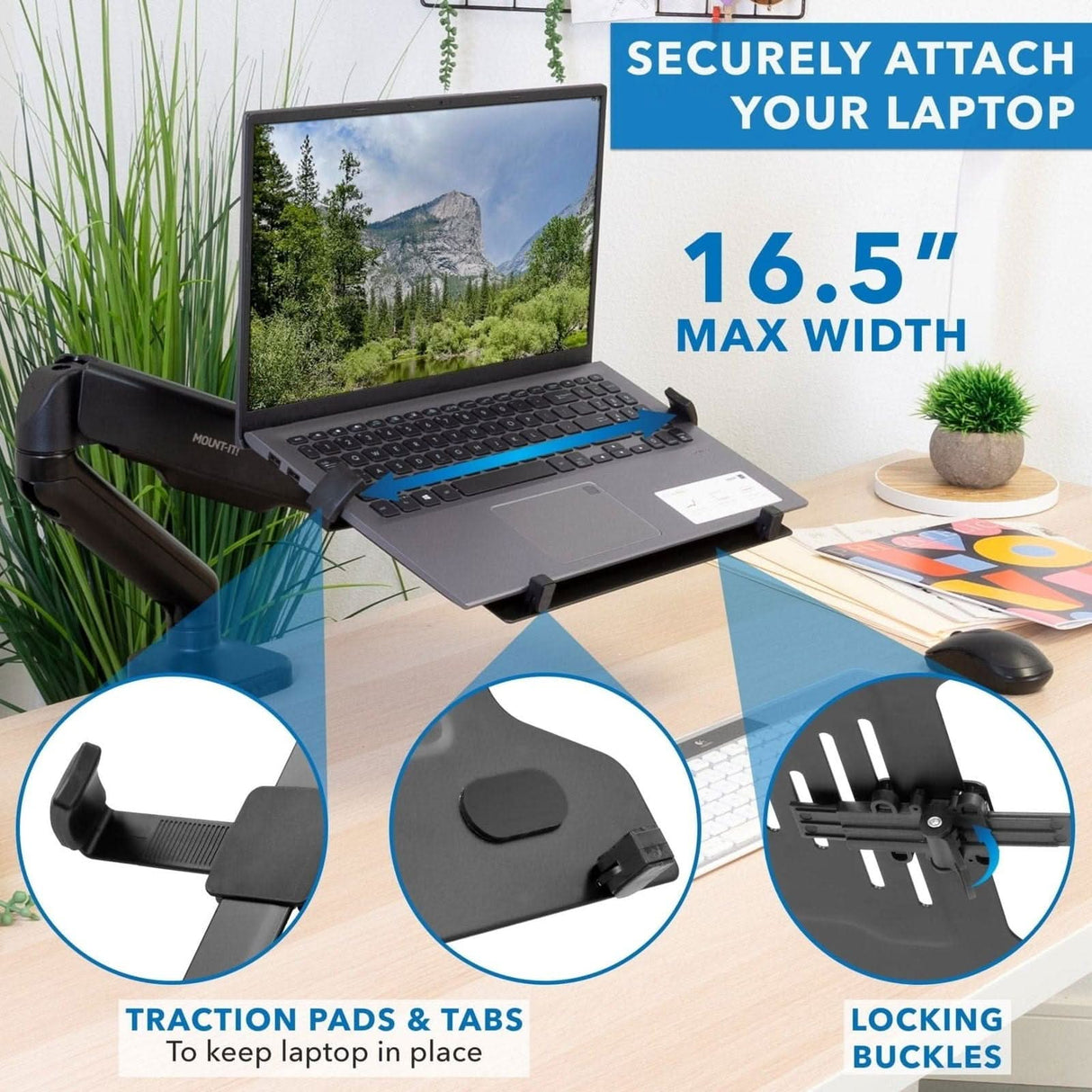 Height Adjustable Laptop Desk Mount Laptop Mount - Height Adjustable Laptop Desk Mount - Mount-It! - MI-6352LT