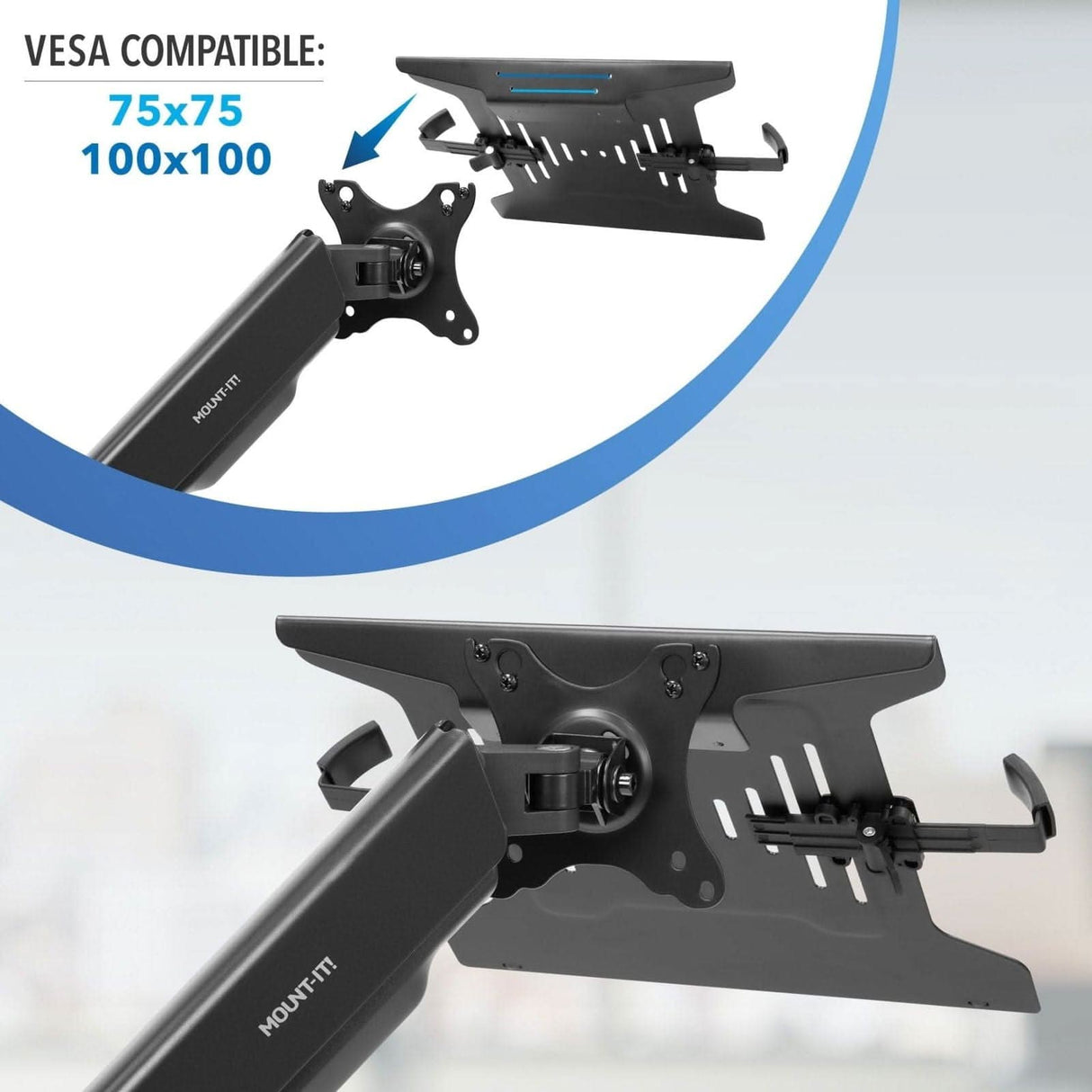 Height Adjustable Laptop Desk Mount Laptop Mount - Height Adjustable Laptop Desk Mount - Mount-It! - MI-6352LT